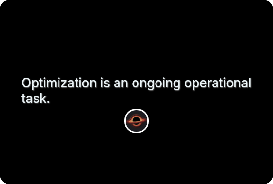 Optimization is an ongoing operational task.
