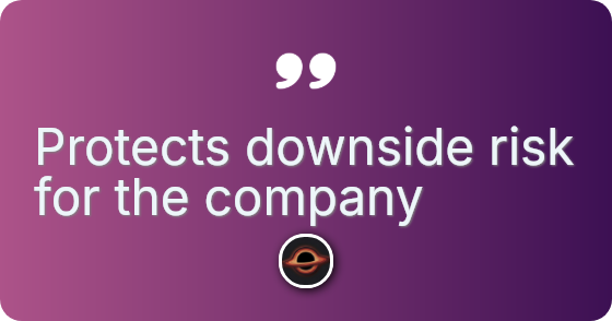 Protects downside risk for the company