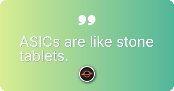 ASICs are like stone tablets.