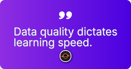 Data quality dictates learning speed.