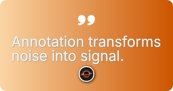Annotation transforms noise into signal.