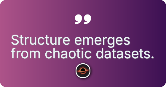 Structure emerges from chaotic datasets.